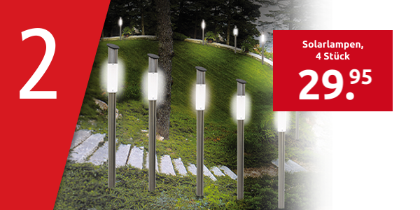 Solarlampen LED Sticks, 4 Stück