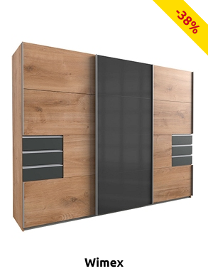 Wimex Kleiderschrank «Saigon», B 270 cm, eiche/graphit