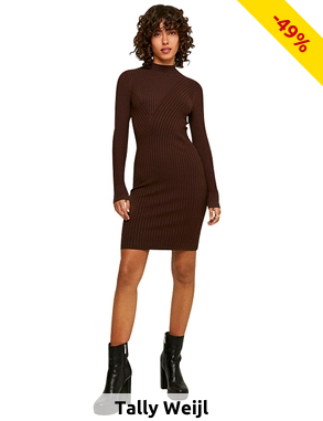 TALLY WEiJL Strickkleid, braun