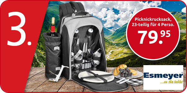 Esmeyer Picknickrucksack «Freetime», 23-teilig für 4 Personen