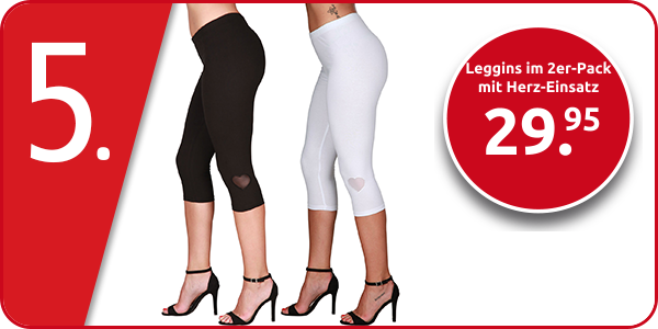 Leggins im 2er-Pack mit Herz-Einsatz