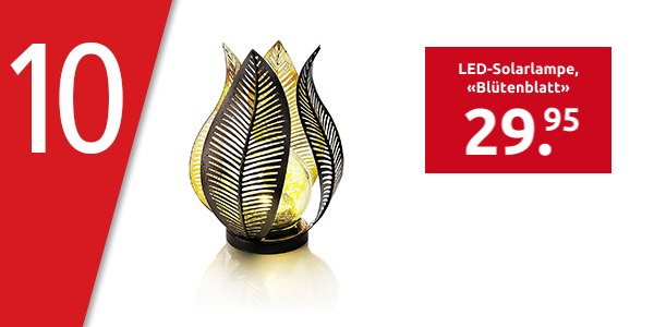 LED-Solarlampe «Blütenblatt», Ø18,5xH18 cm