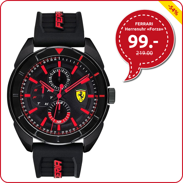 FERRARI Herrenuhr «Forza», schwarz/rot