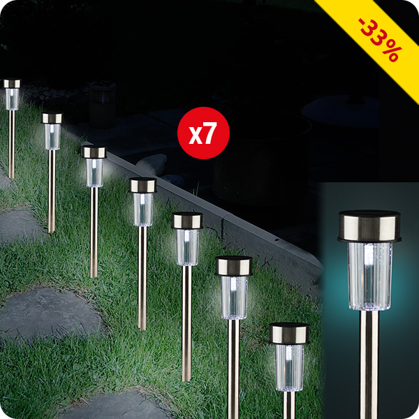 7 Solarlampen weiss