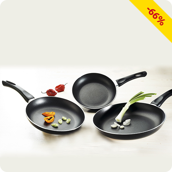 Teflon-Pfannen-Set, 3 Grössen