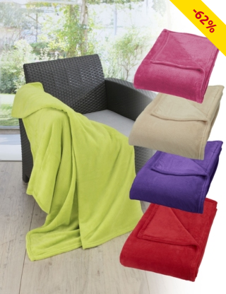 Fleecedecke «Coral» extralang, 220 x 240 cm, fuchsia