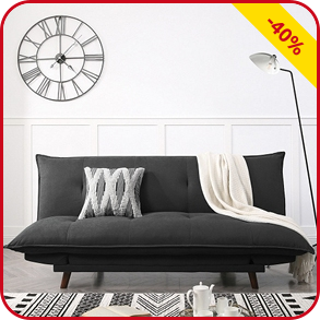 Dauerschlafsofa «Kiss», Stoffbezug anthrazit