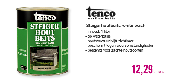 TENCO Steigerhoutbeits transparant white wash 1 l