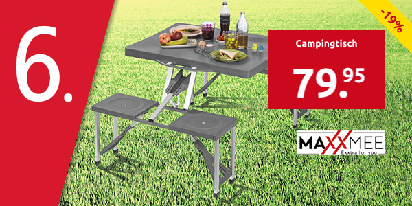 Campingtisch, B 85 x H 65 x T 67 cm, grau