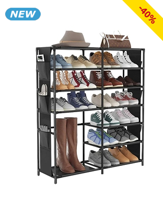 Grosses Schuhregal, 90 x 110 x 28 cm, grau