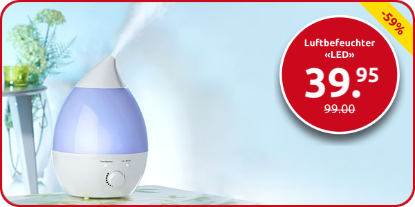 Luftbefeuchter «LED», platzsparendes Tischmodell