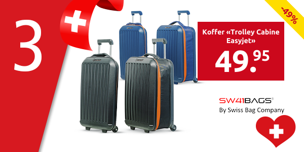 Swiss Bag Koffer «Trolley Cabine Easyjet», H 38 cm, 47 l, light, blau