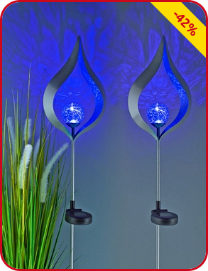 Solarlampen Blue, 2 Stück