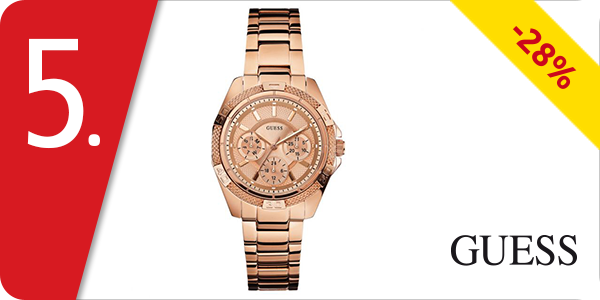 Guess Damenuhr, mit Edelstahlarmband, roségoldfarben