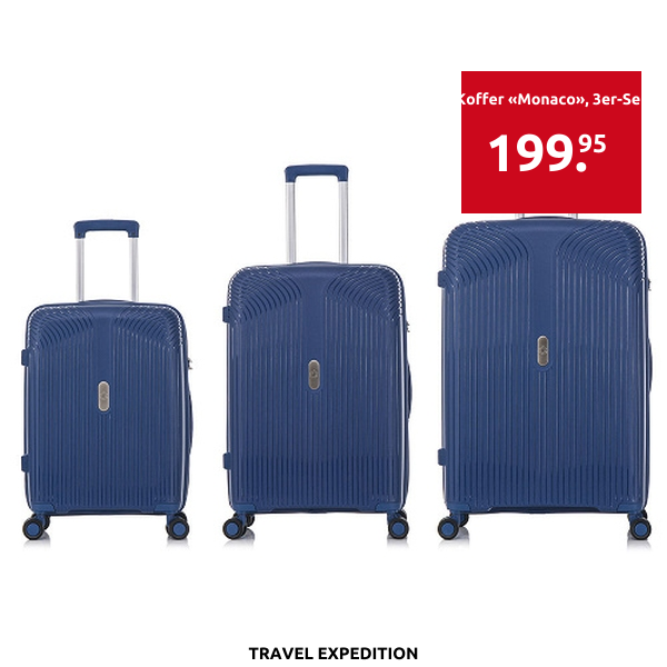 TRAVEL EXPEDITION Koffer «Monaco», 3er-Set, blau