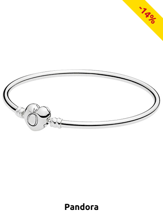 Pandora Armband mit Herzverschluss, Silber
