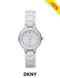 DNKY Damenuhr mit Keramikarmband, silberfarben/weiss