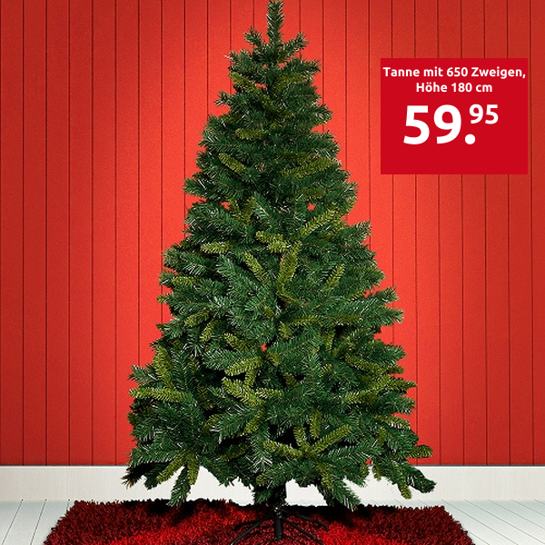 Tannenbaum mit 650 Zweigen, Höhe 180 cm