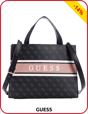 Guess Handtasche «Monique», schwarz/rosa