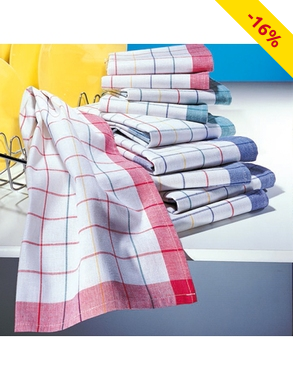 Küchentücher, 10 Stück, mit Karomuster und aus reiner Baumwolle