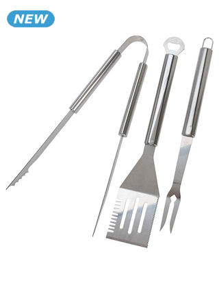 Grillzubehör, 3er-Set, aus Edelstahl