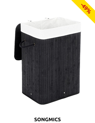 Wäschekorb aus Bambus, mit Henkeln und herausnehmbarem Beutel