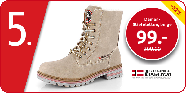 Geographical Norway, Damen-Stiefeletten, beige