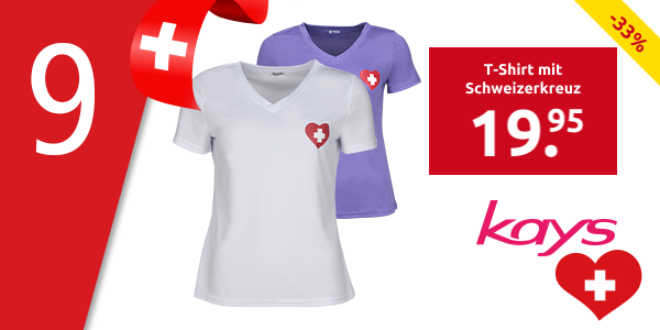 T-Shirt mit Schweizerkreuz, weiss