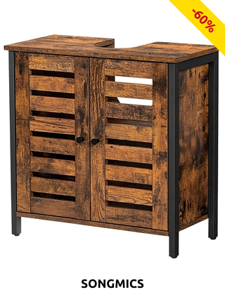 SONGMICS Lavabo-Unterschrank «Indus2», B 60 x H 60 x T 30 cm, eiche/choco