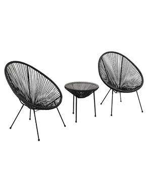 3-teiliges Gartenset «Egg», schwarz