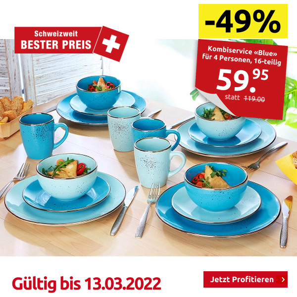Kombiservice «Blue» für 4 Personen, 16-teilig