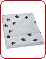 Fleecedecke «Sterne» 150 x 200 cm, weiss