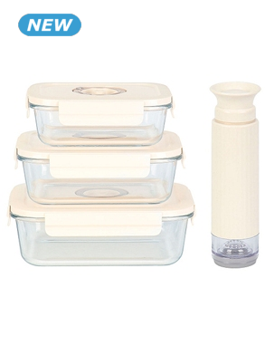 Sous-Vide-Aufbewahrungsboxen, 3er-Set, mit Pumpe