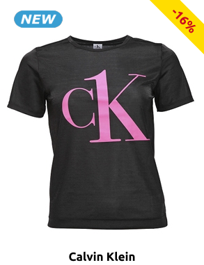 Calvin Klein Damen T-Shirt mit Logo, schwarz