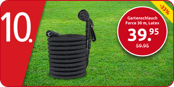 Gartenschlauch Force 30 m, Latex, schwarz