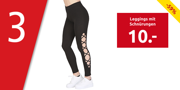 Leggings mit Schnürungen, schwarz