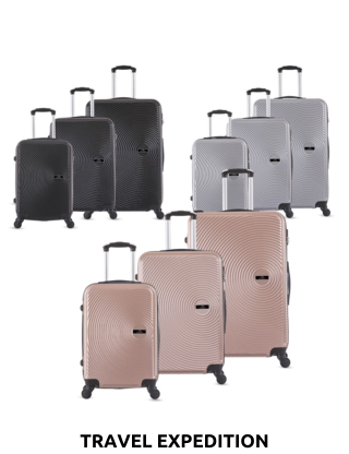 TRAVEL EXPEDITION Koffer «Ibiza», 3er-Set, rosa gold