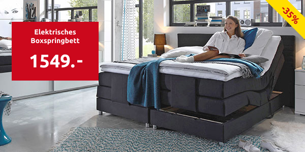 Elektrisches Boxspringbett «Elisande» 180 x 200 cm, schwarz