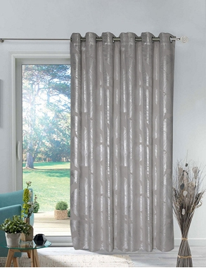 Lichtundurchlässiger Vorhang «Leaf», grau