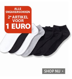 Alle sneakersokken 2e artikel voor 1 euro