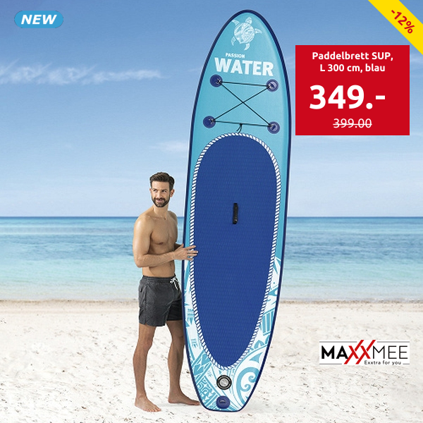 Paddelbrett SUP «Passion Water», L 300 cm, blau