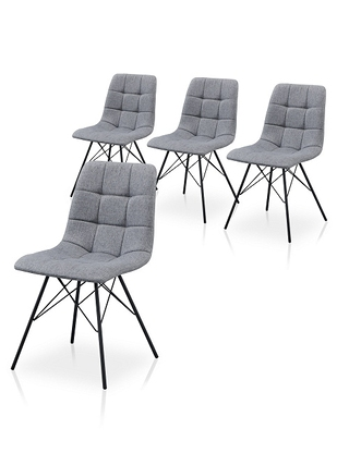 Stuhl-Set «Lena», 4 Stück, grau