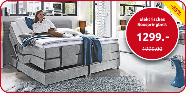 Elektrisches Boxspringbett «Elisande» grau, 160 x 200 cm