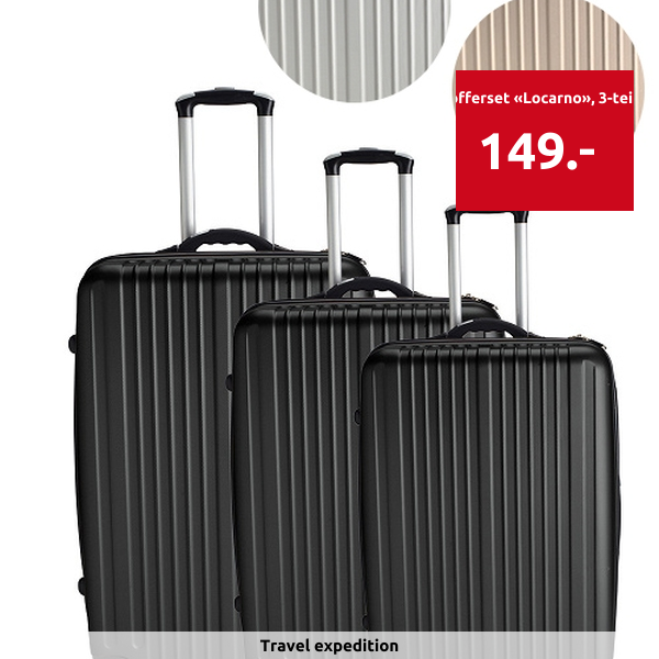 Kofferset «Locarno», 3-teilig, schwarz