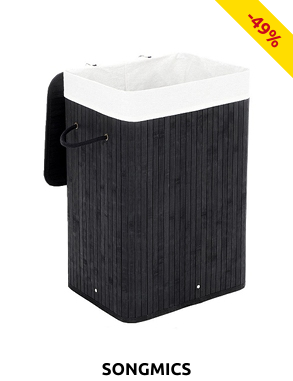 Wäschekorb aus Bambus, mit Henkeln und herausnehmbarem Beutel