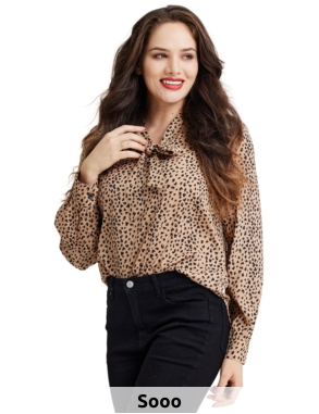 Bluse «Rêve», taupe/schwarz