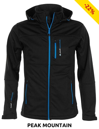 Peak Mountain Herrenjacke softshell, schwarz/blau