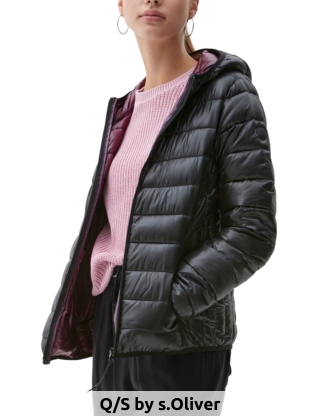 Q/S by s.Oliver Damenjacke mit Kapuze, schwarz
