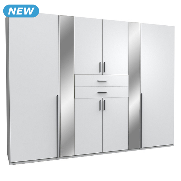 Kleiderschrank «Vana», B 270 cm, Dekor weiss