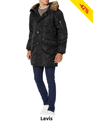 Levis Herren-Parka «Flight», schwarz
